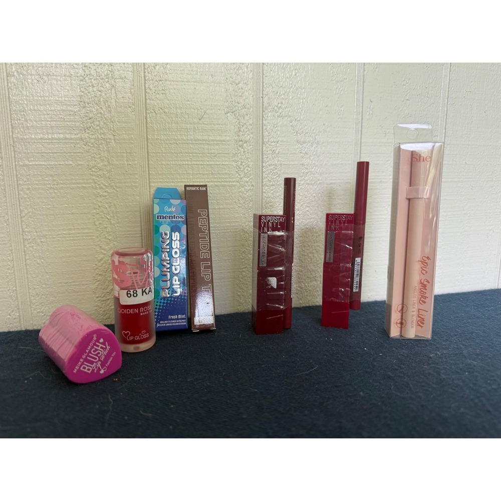 Makeup Bundle- Rude Mentos Plumping Gloss Peptide Lip Tint Superstay Vinyl Ink